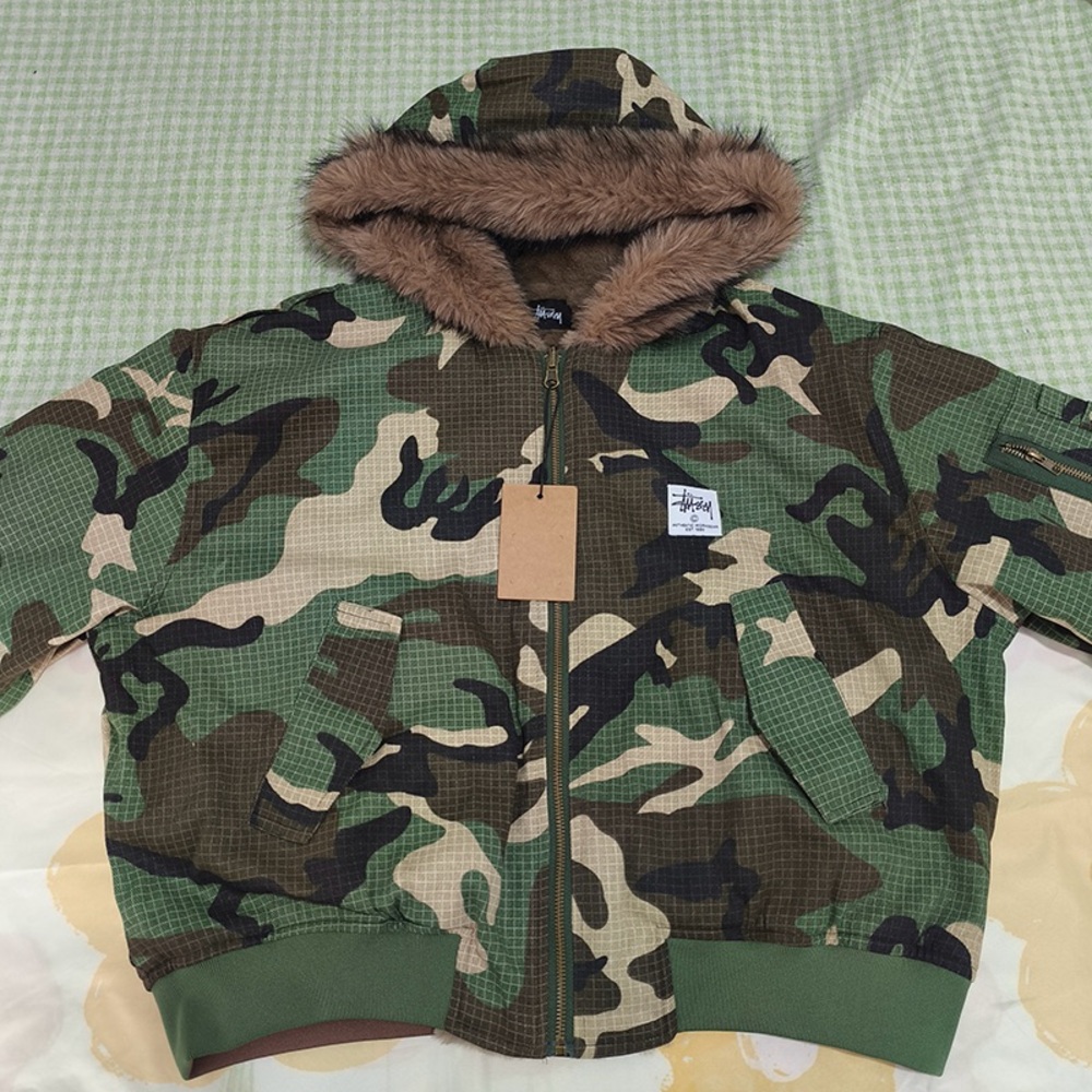 Stüssy Reversible Camouflage Hooded Jacket - Picture 2 of 16